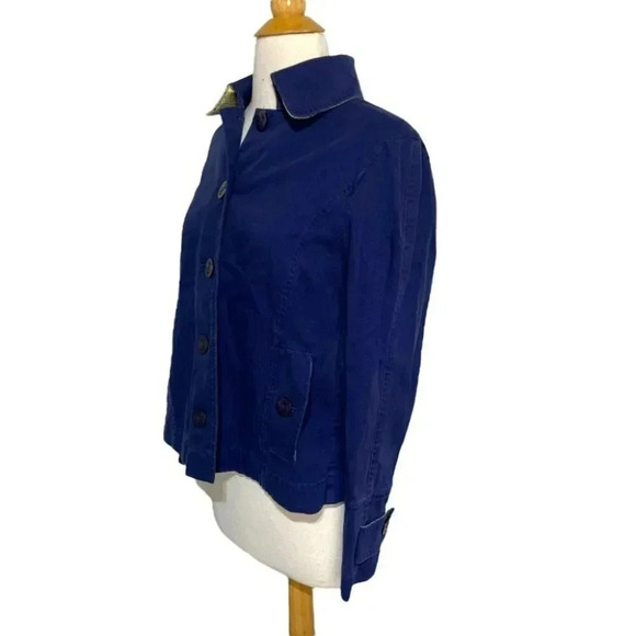 L.L. Bean S classic nautical blue stretch cotton jacket - Picture 3 of 6